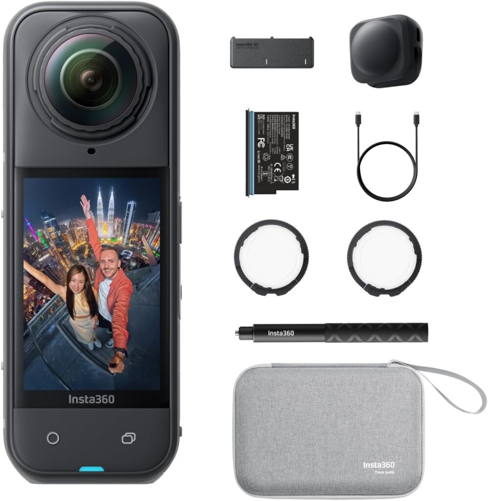 Insta360 X5 Essentials Bundle - Waterproof 8K 360° Action Camera, Leading Low Light, Invisible Selfie Stick Effect, Rugged and Replaceable Lens, 3-Hour...